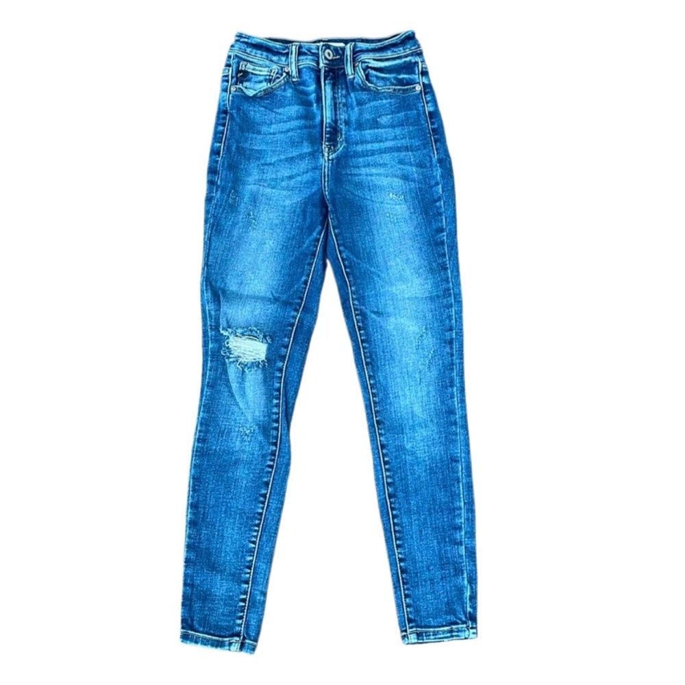 KanCan Distressed Ripped Knee High-Rise Jeans